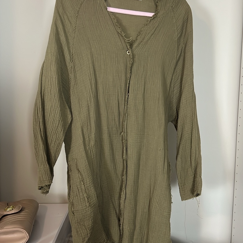 Olive Green Long Sleeve Cardigan